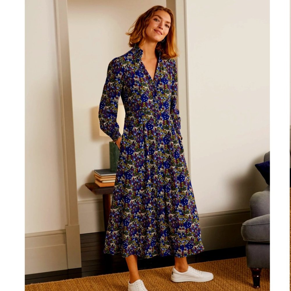 Boden Midi Shirt Dress - Cheetah print